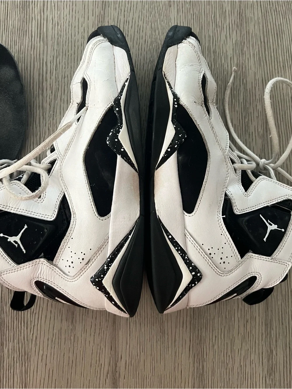 Jordan  Mens Black and White High-Top Basketball Sneakers